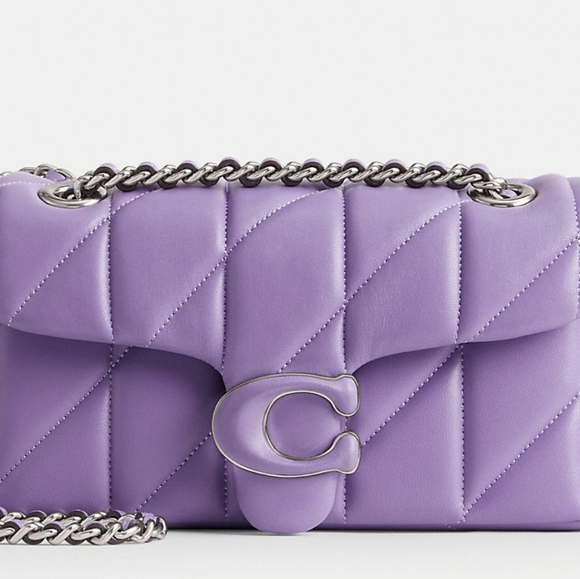 New! Tabby Shoulder Bag 20 with Quilting in Silver/Vivid Purple - Picture 3 of 8